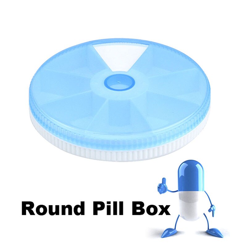 New Arrivals 7 Days Portable Round Pill Box Medicine Organizer