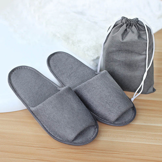 1 Pair Portable Foldable Men Home Hotel Non-slip Shoes Indoor